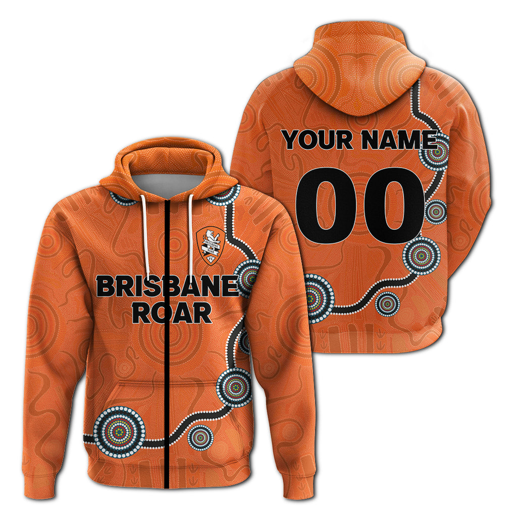 custom-personalised-brisbane-roar-zip-hoodie-indigenous-dot-painting-art