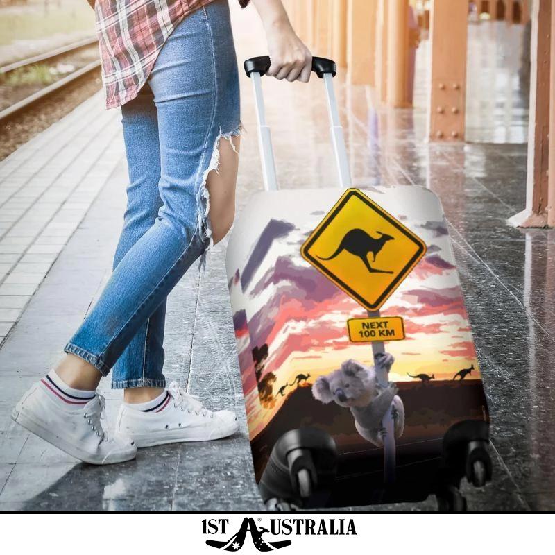 koala-luggage-cover-kangaroo-sign-landscape-art