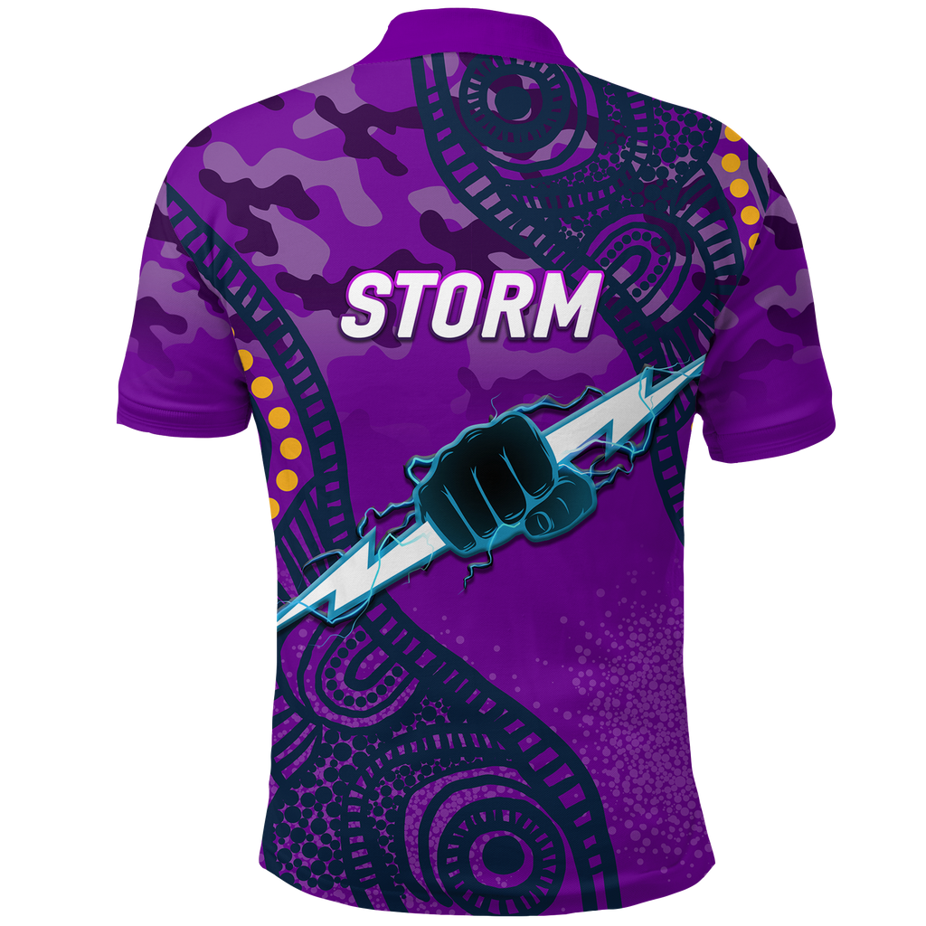 Storm Rugby ANZAC Day Camouflage Indigenous Art Polo Shirt - LT12