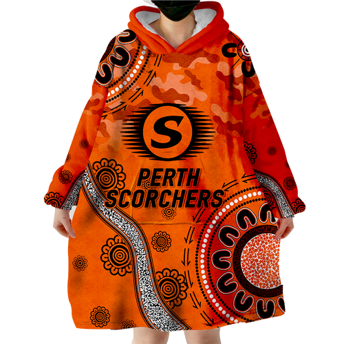 Perth Scorchers ANZAC Day Aboriginal Wearable Blanket Hoodie - LT12