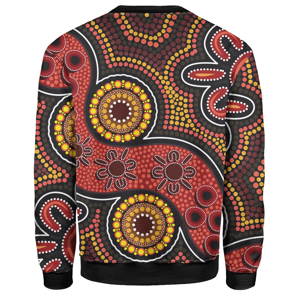 custom-aboriginal-sweatshirt-indigenous-circle-dot-painting-style