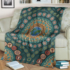 premium-blanket-aboriginal-green-dot-painting-with-earth