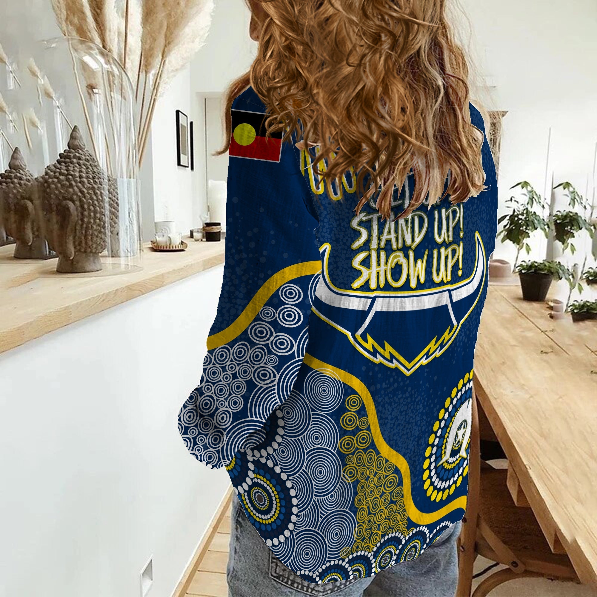 Cowboys Rugby NAIDOC 2022 Aboriginal Women Off Shoulder Sweater - LT12
