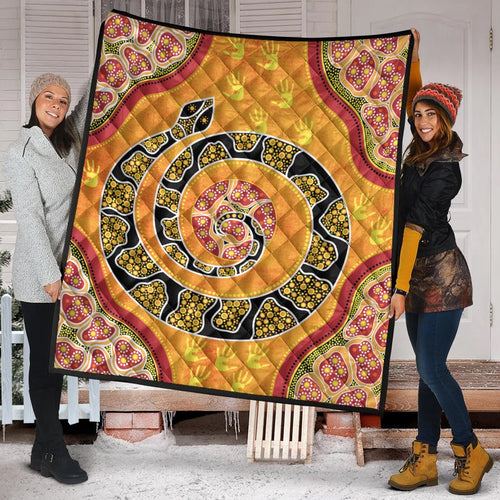 premium-quilt-aboriginal-unique-style-snake-orange-color-2021