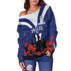 Canterbury-Bankstown Bulldogs Anzac Day Camo Women Off Shoulder Sweater