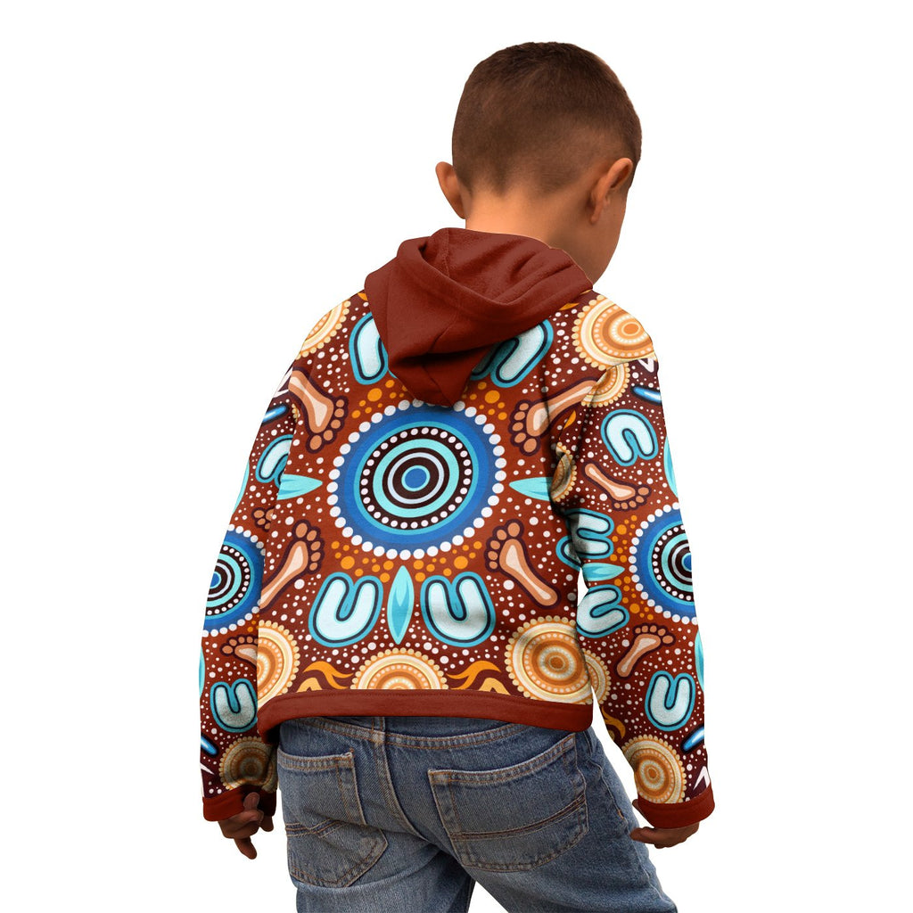 aboriginal-kid-zip-up-hoodie-indigenous-circle-dot-painting-ver02