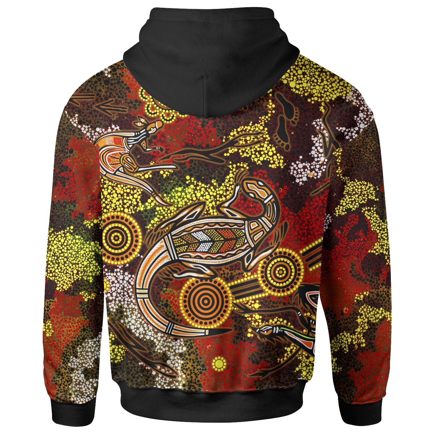 aboriginal-zip-up-hoodie-kangaroo-and-lizard-dot-painting-art