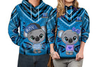 (Custom Personalised) Australia Valentine Cute Koala Couple Hoodie Aboriginal Valentine Blue LT13