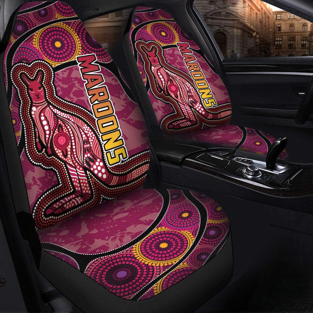 maroons-rugby-car-seat-covers-custom-maroons-kangaroo-car-seat-covers