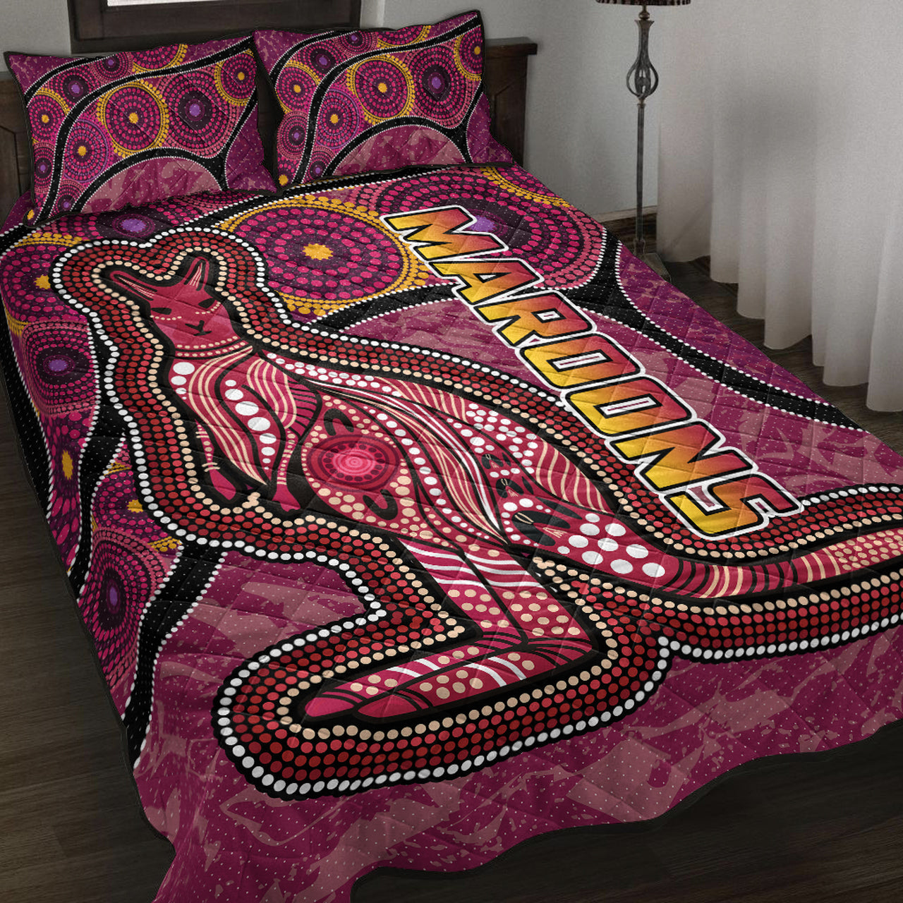 maroons-rugby-quilt-bed-set-custom-maroons-kangaroo-quilt-bed-set