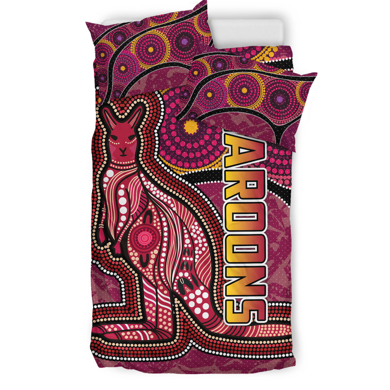 maroons-rugby-bedding-set-custom-maroons-kangaroo-bedding-set