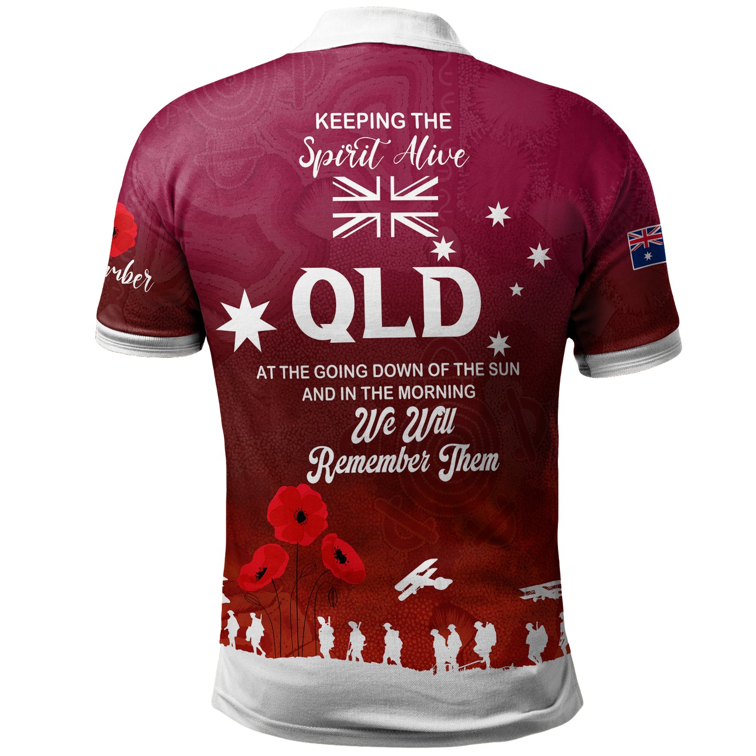 australia-queensland-anzac-custom-polo-shirt-keeping-the-spirit-alive-polo-shirt
