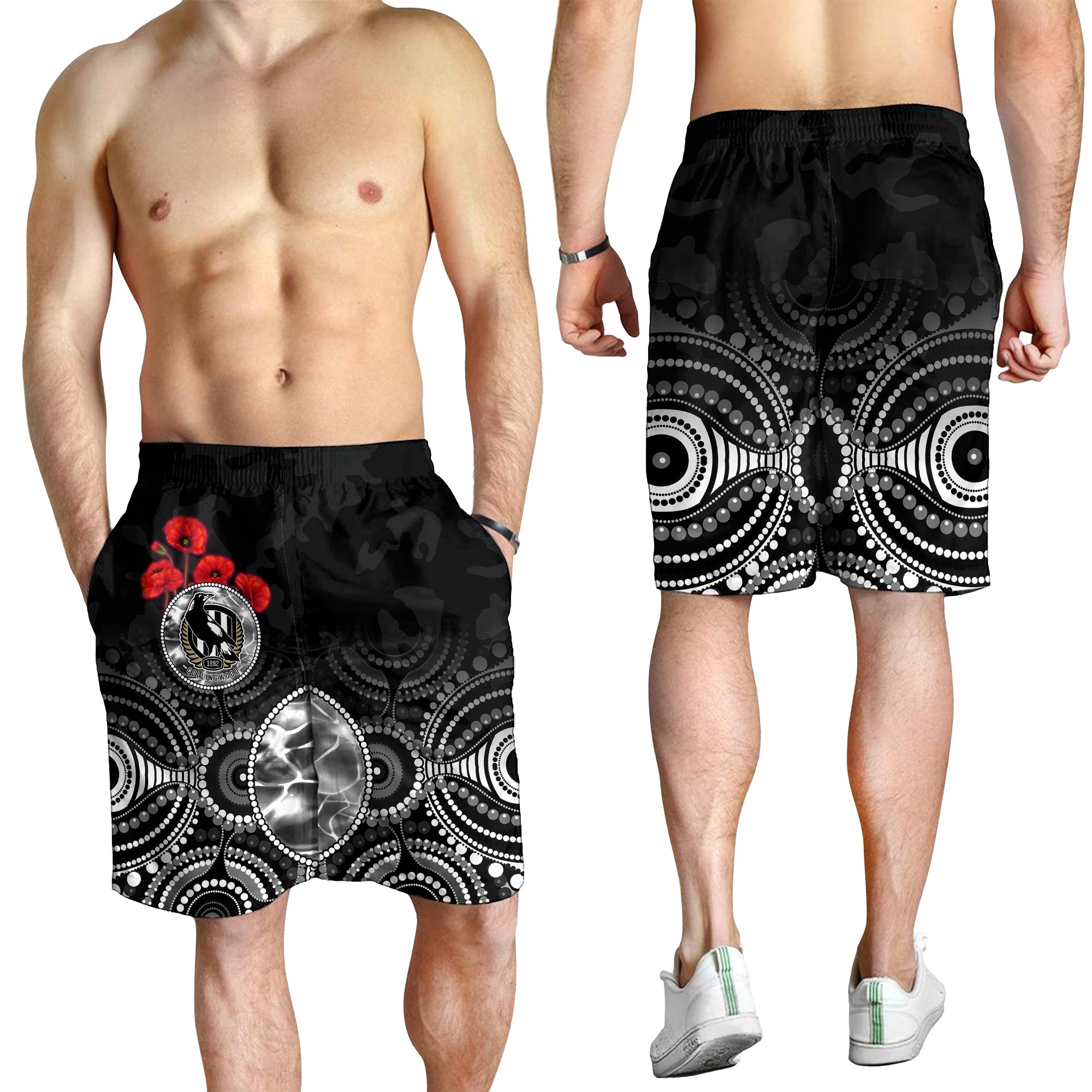 magpies-anzac-2022-men-shorts-collingwood-football-aboriginal-poppy-flowers