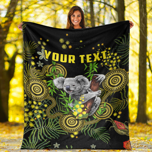 custom-personalised-golden-wattle-premium-blanket-australia-acacia-pycnantha-mix-aboriginal
