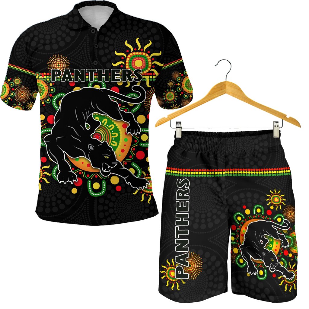 combo-polo-shirt-and-men-short-penrith-indigenous-panthers-black