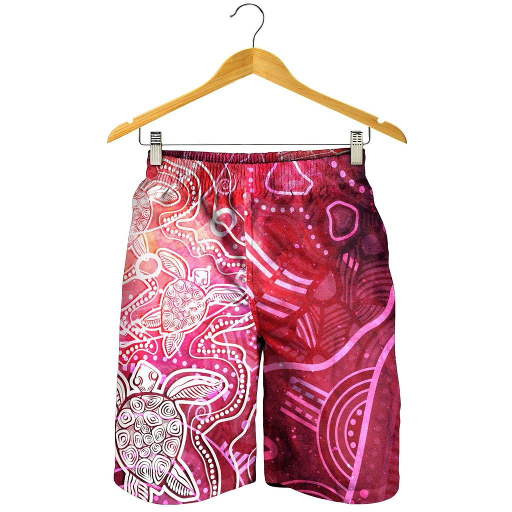 aboriginal-men-short-sea-turtle-with-indigenous-patterns-pink