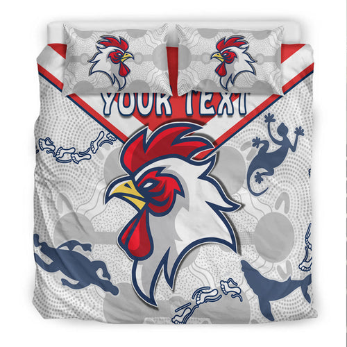 custom-personalised-roosters-bedding-set-sydney-indigenous-version-white