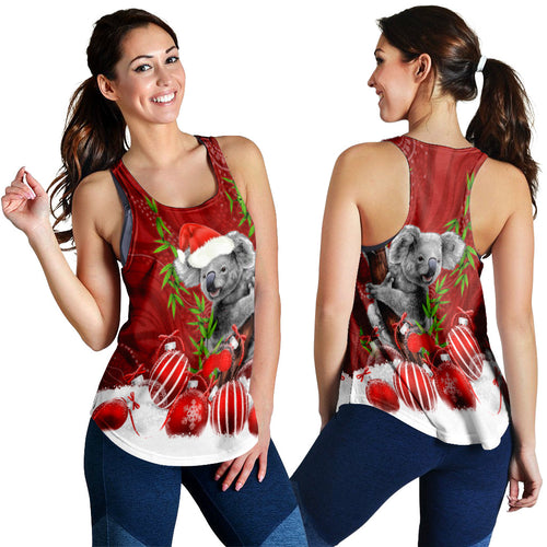 australia-koala-aboriginal-women-racerback-tank-merry-christmas