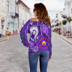 Storm Indigenous Off Shoulder Sweater Strait Islanders LT13 - Vibe Hoodie