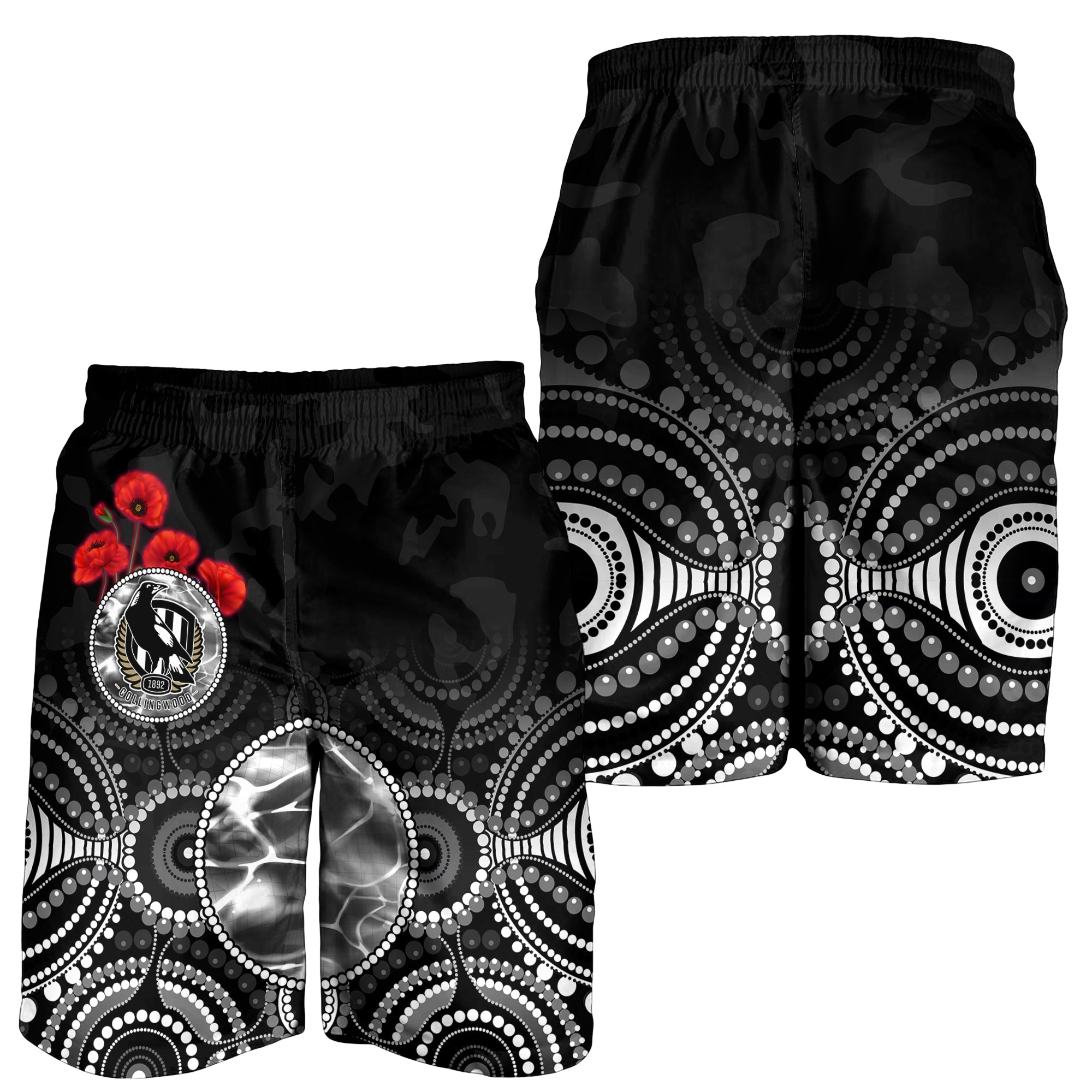 magpies-anzac-2022-men-shorts-collingwood-football-aboriginal-poppy-flowers