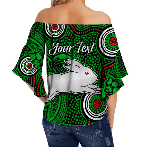 custom-personalised-rabbitohs-indigenous-off-shoulder-waist-wrap-top-simple-green