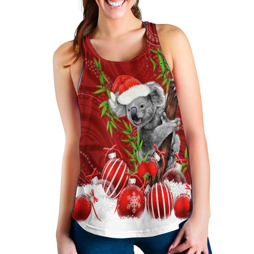 australia-koala-aboriginal-women-racerback-tank-merry-christmas