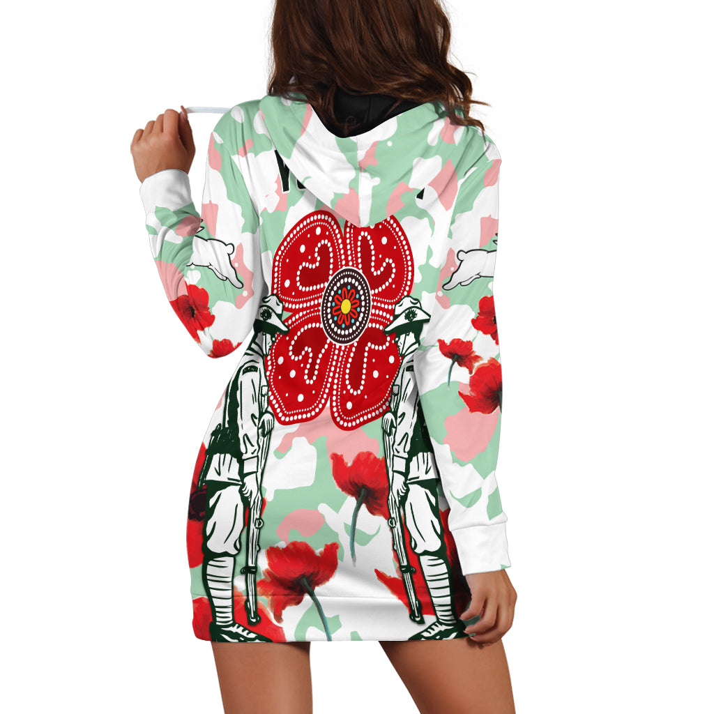 custom-personalised-rabbitohs-anzac-day-hoodie-dress-poppies-aboriginal-proud-soldiers