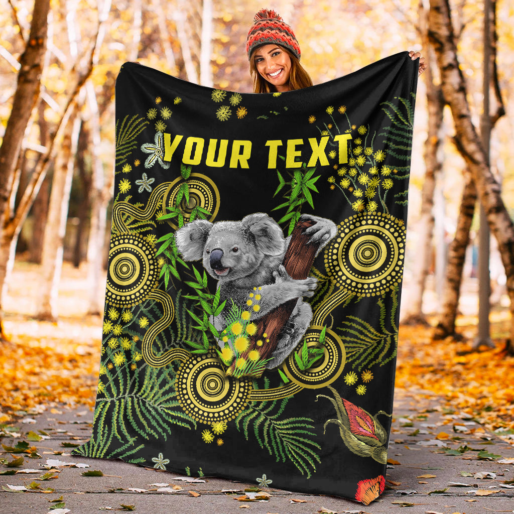 custom-personalised-golden-wattle-premium-blanket-australia-acacia-pycnantha-mix-aboriginal