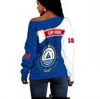 (Custom Text) Vibe Hoodie Africa Women's Off Shoulder Sweater - Cape Verde - AF01
