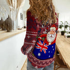 custom-personalised-women-casual-shirt-christmas-australia-santa-claus-hold-the-flag-red