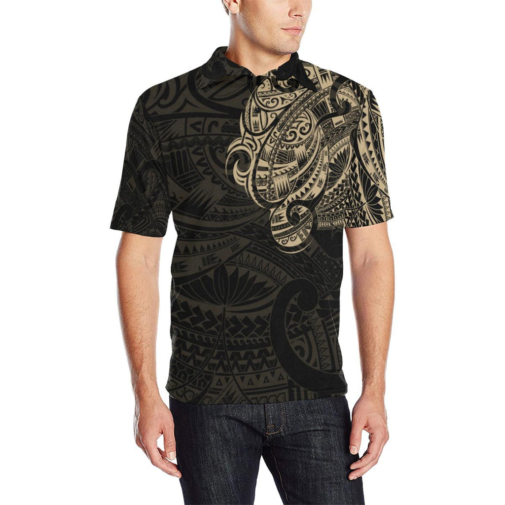 maori-tattoo-style-golden-polo-t-shirt