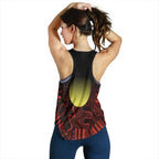 (Custom Text) Aboriginal Women's Racerback Tank - Indigenous Flag Grunge Style - Vibe Hoodie