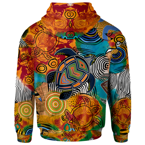 aboriginal-personalised-hoodie-turtle-indigenous-art