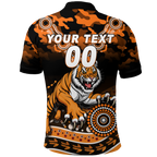 (Custom Personalised) Tigers Rugby ANZAC Day Camouflage Indigenous Art Polo Shirt - LT12
