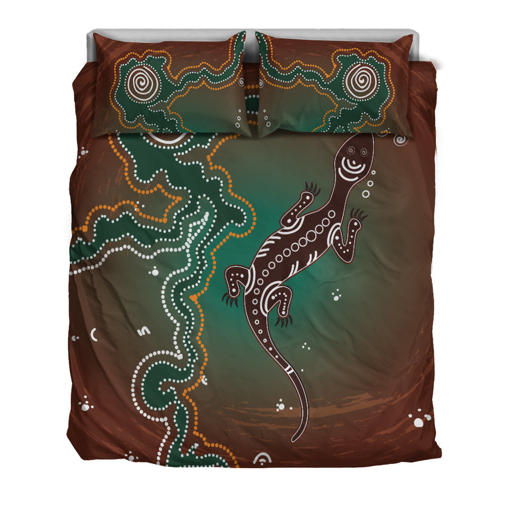 aboriginal-lizard-bedding-set-indigenous-dot-painting-art