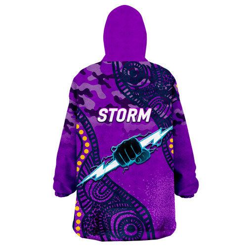 Storm Rugby ANZAC Day Camouflage Indigenous Art Wearable Blanket Hoodie - LT12