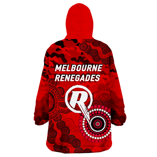 Melbourne Renegades ANZAC Day Aboriginal Wearable Blanket Hoodie - LT12