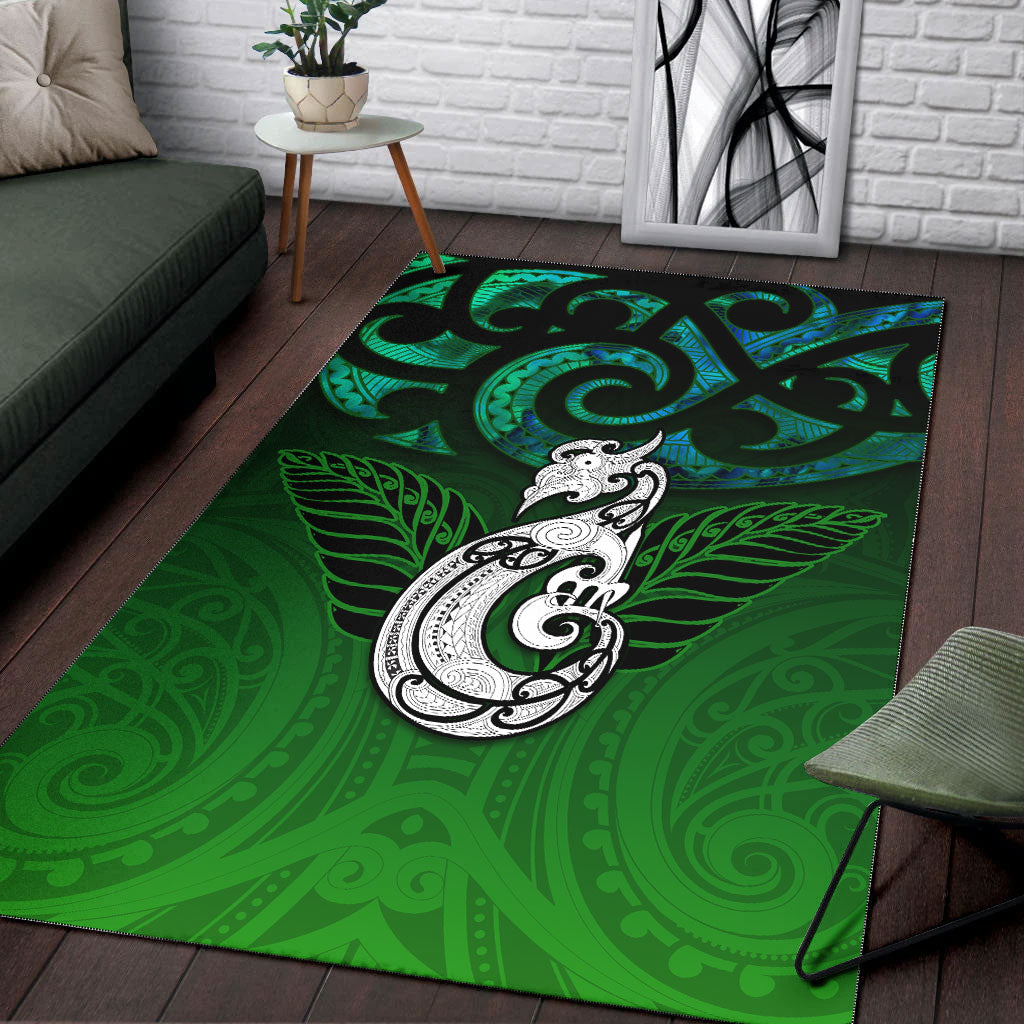 new-zealand-maori-area-rug-paua-shell-green