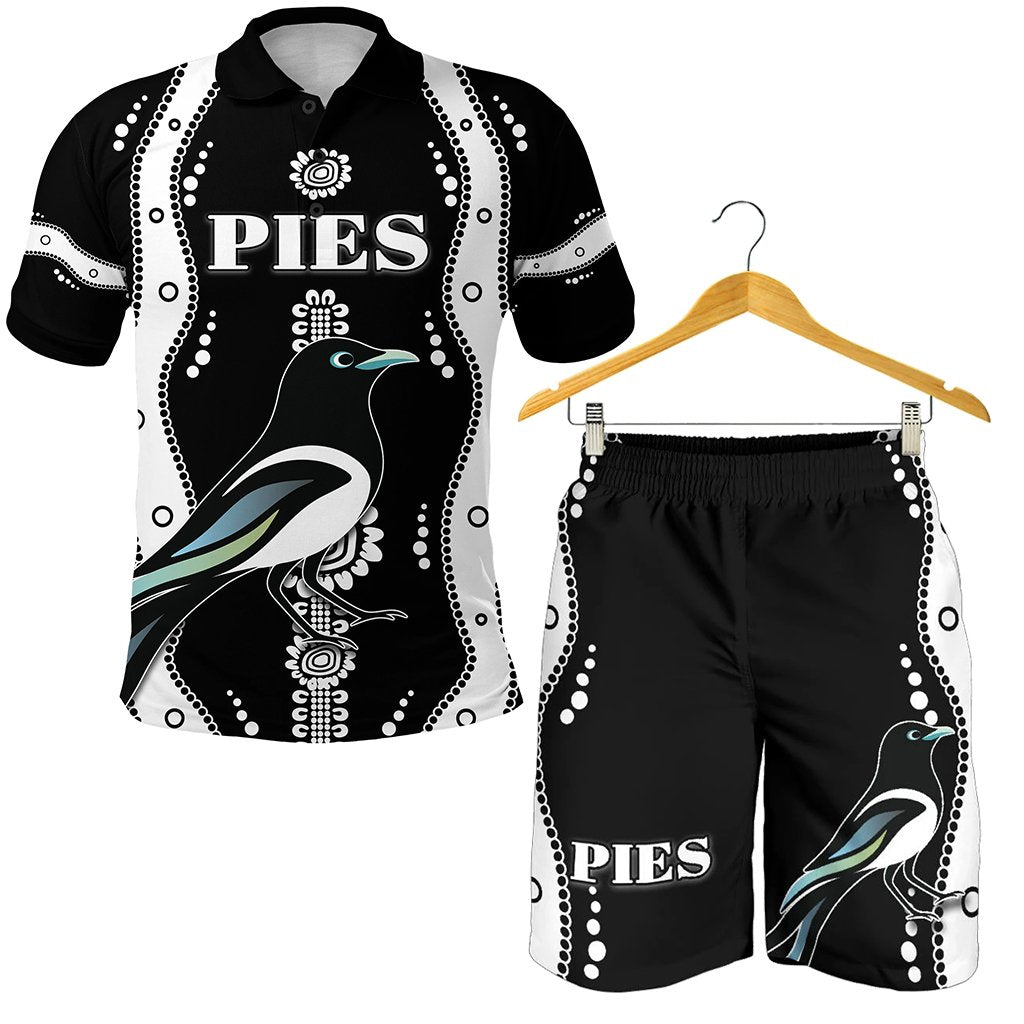 combo-polo-shirt-and-men-short-collingwood-pies-indigenous-black