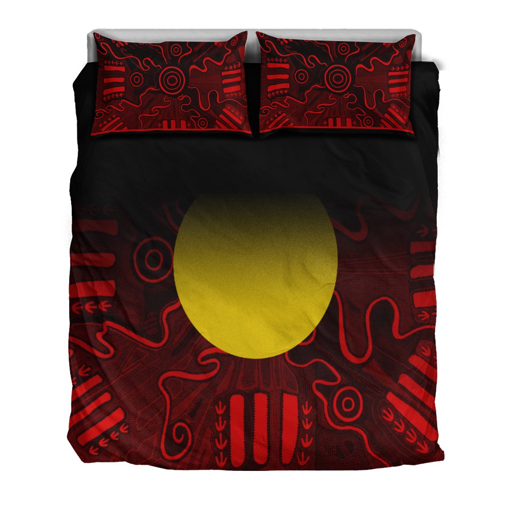 aboriginal-bedding-set-indigenous-flag-grunge-style