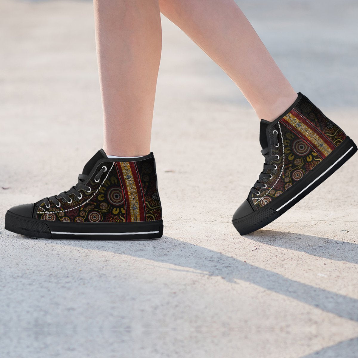 high-top-aboriginal-dot-panting-art-stripe-lines
