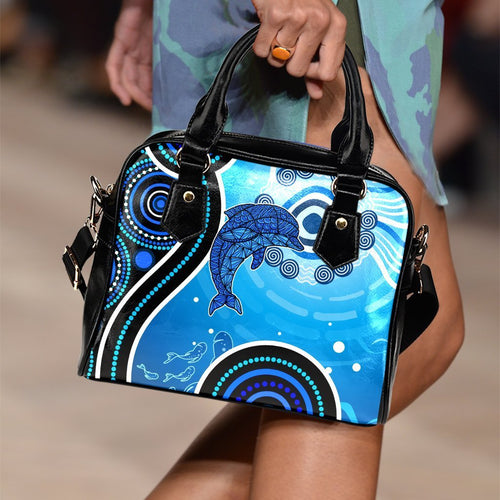 aussie-aboriginal-shoulder-handbag-dolphin-and-aboriginal-dot-patterns