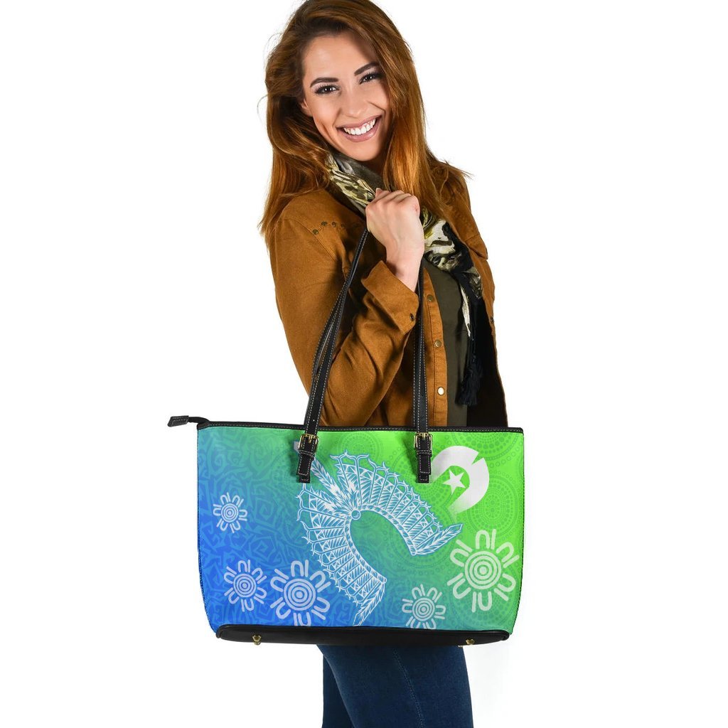 vibe-hoodie-torres-strait-islander-leather-tote-bags-dhari-mask-ocean-style-rlt20