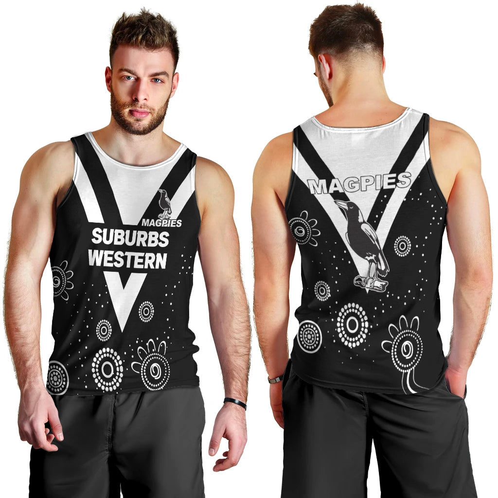 custom-personalised-western-suburbs-magpies-men-tank-top-indigenous-dot-painting-art