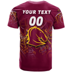 (Custom Personalised) Brisbane Broncos Rugby Indigenous T-Shirt - LT12
