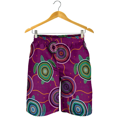 men-short-aboriginal-turtle-purple-australia-dot-patterns