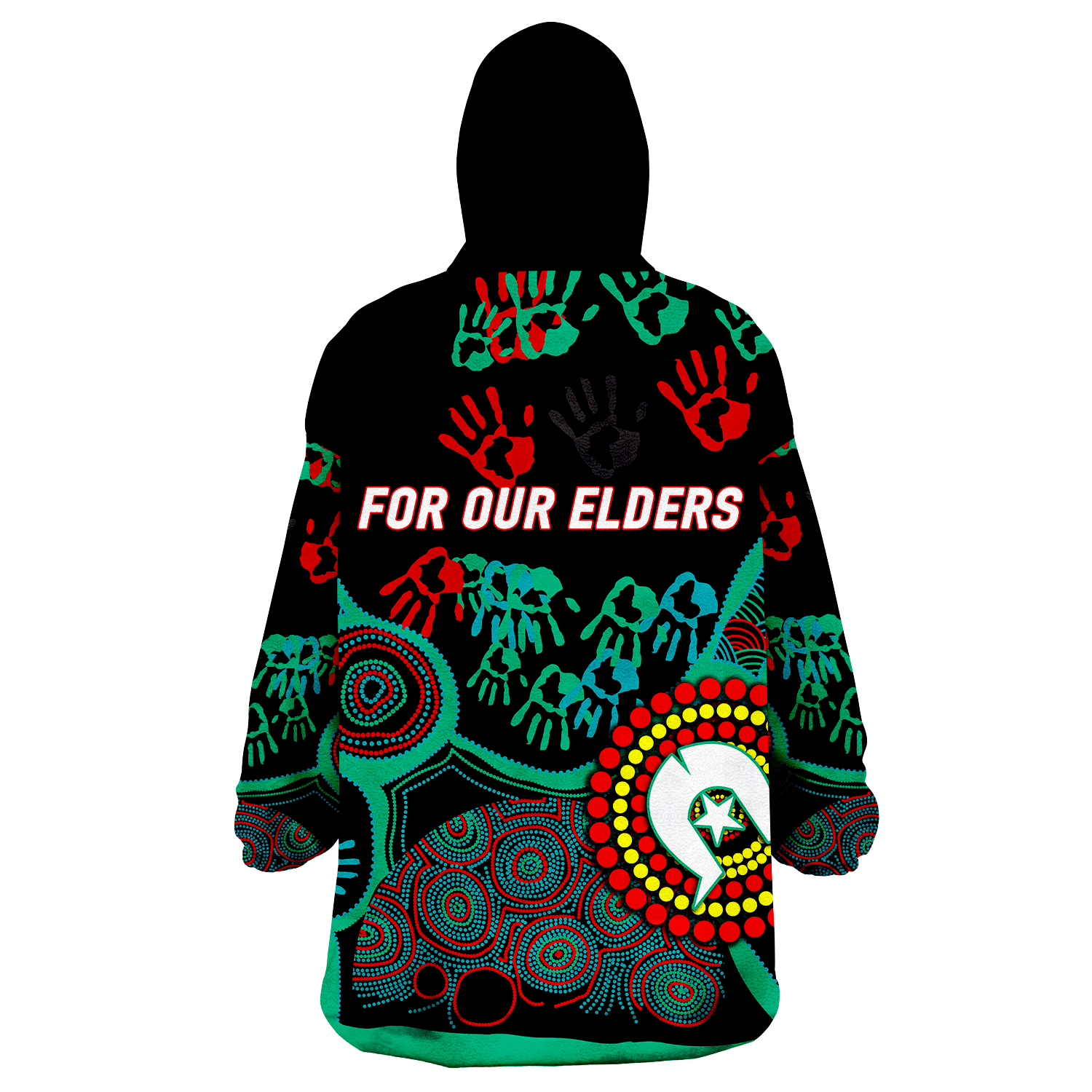 NAIDOC Week 2023 Aboriginal Art For Our Elders Wearable Blanket Hoodie - LT12