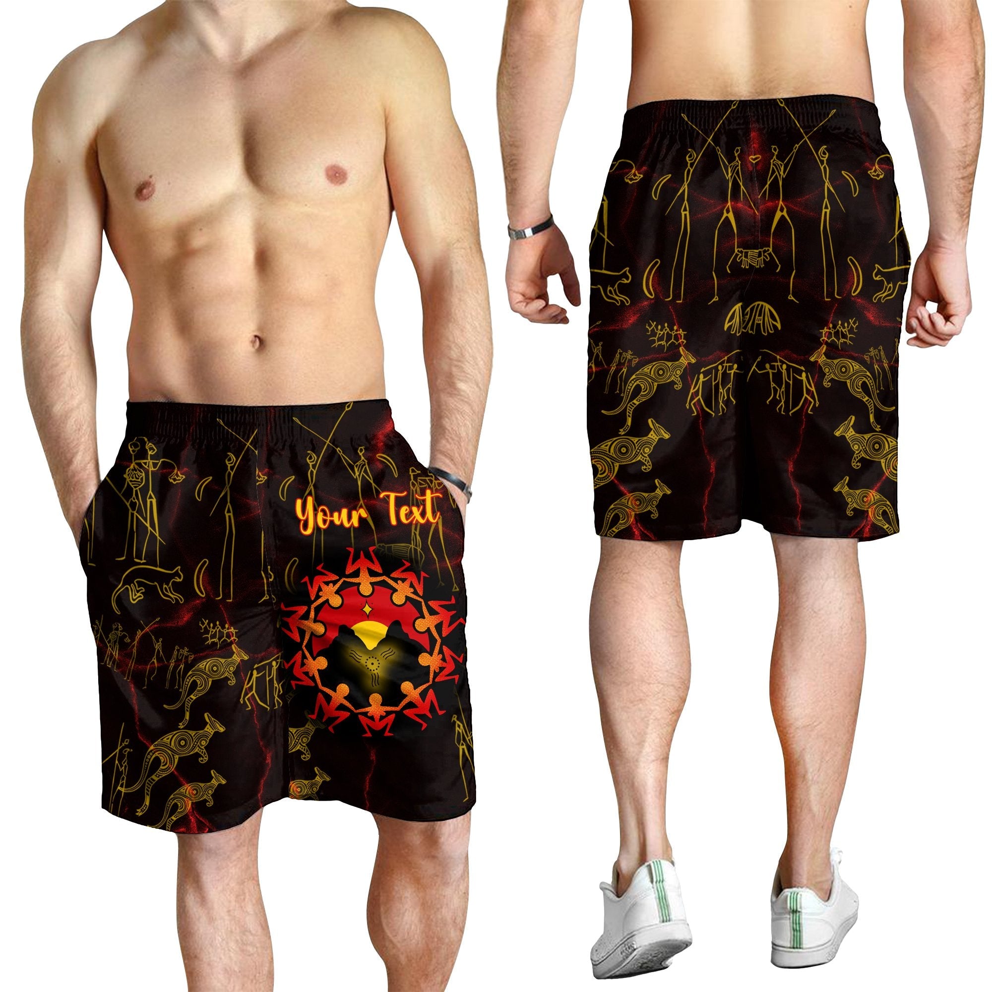 custom-aboriginal-mens-shorts-australia-map-and-indigenous-flag
