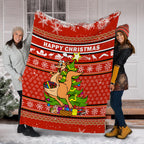 Australia Christmas Kangaroo Aboriginal Pattern Blanket - LT2