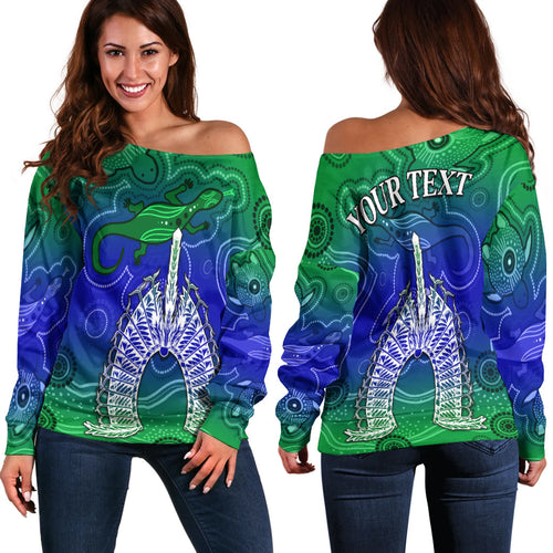 custom-personalised-torres-strait-islands-off-shoulder-sweater-aboriginal-art-lizard-symbol-peace